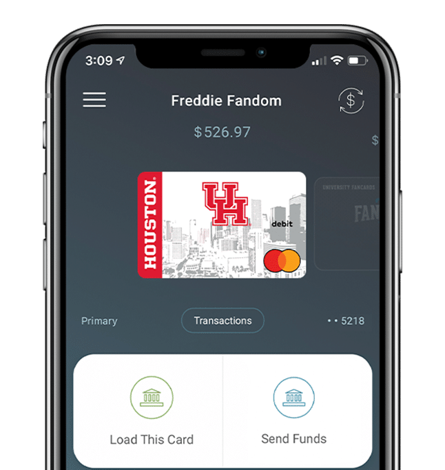 2.0App_PhoneCloseUp_Houston_White Houston Fancard in Fancards App