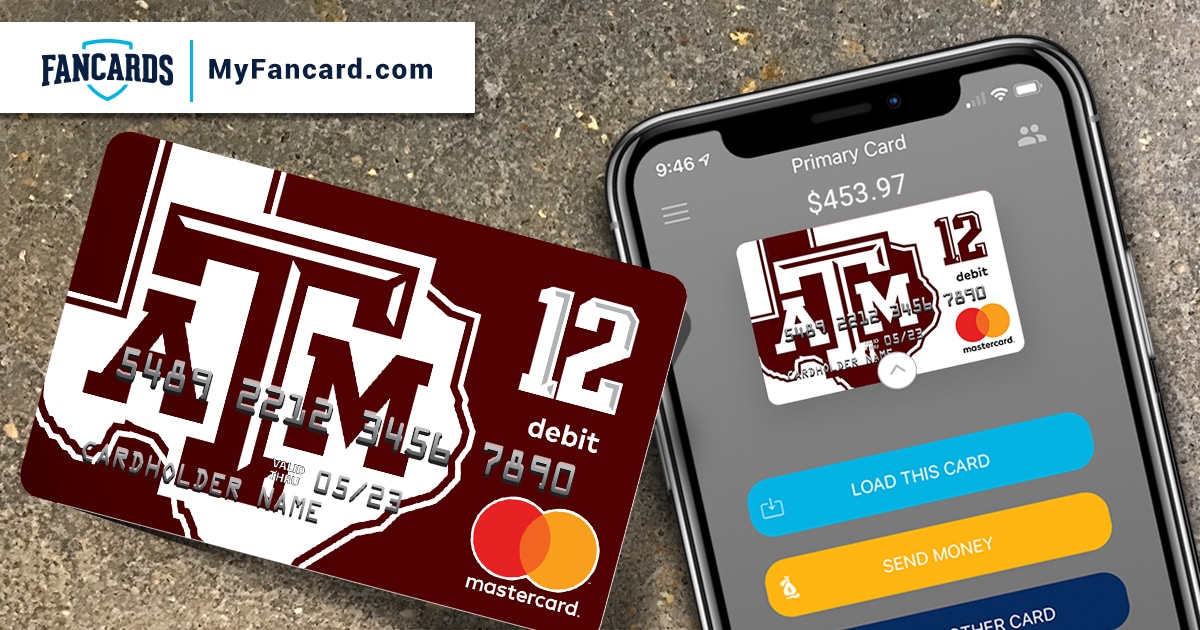 Texas A&M Aggies Fancard Prepaid Mastercard® | myFancard.com