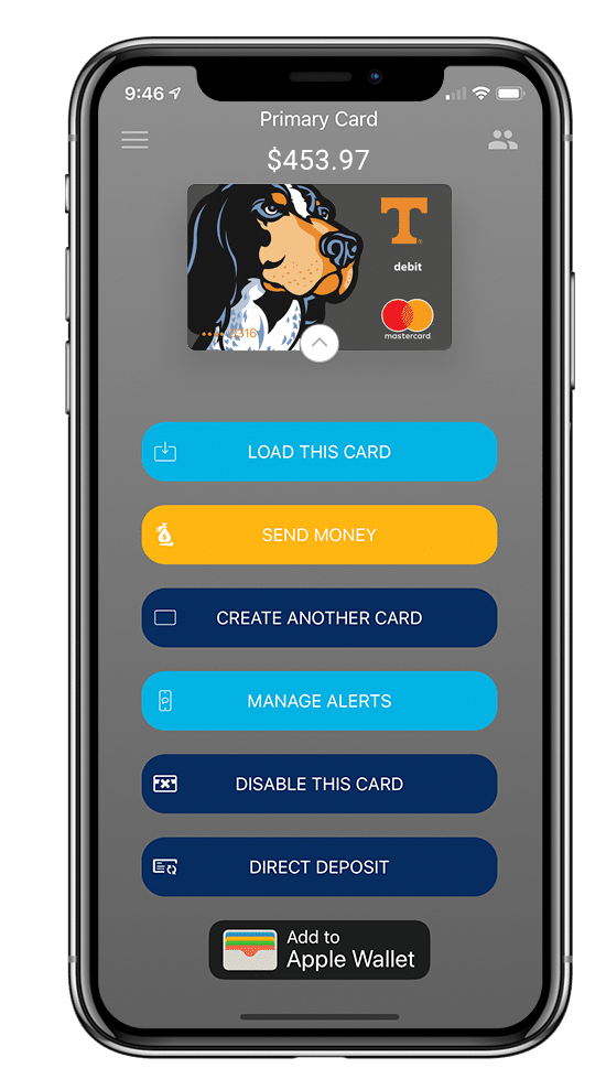 home page of app on phone